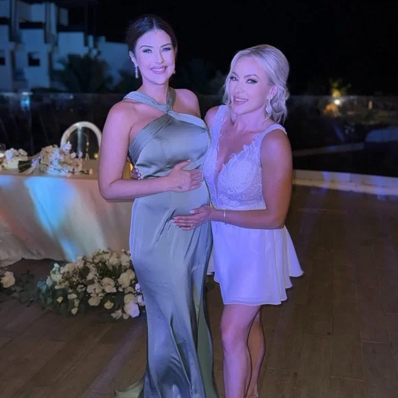 A-line Pleated Stretch Satin Bridesmaid Dress, like new! - Picture 4 of 6